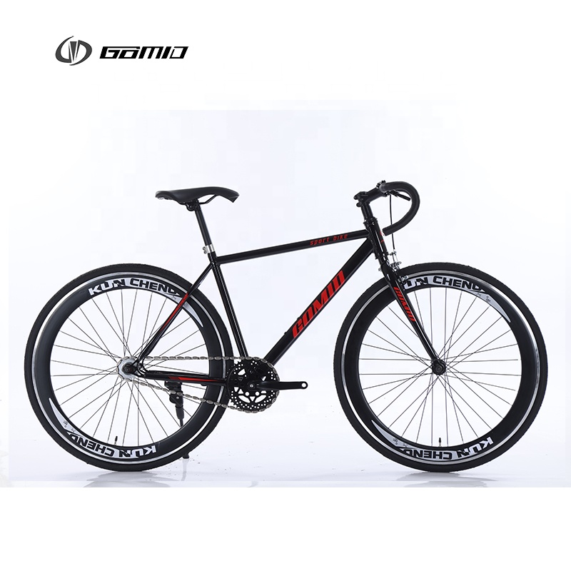 120kg Load Capacity GOMID Steel Frame Bisiklet Single Speed Fixed Gear Bike for Custom Track Racing Handlebar Steel Drop Bar