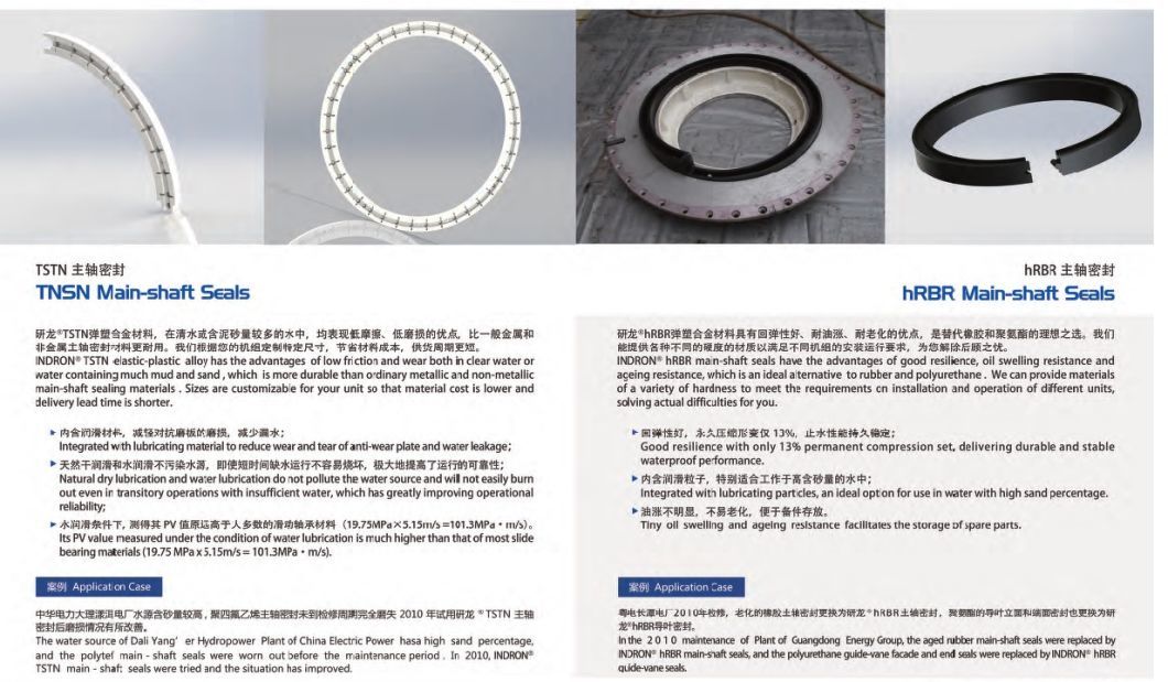 Custom Radial Shaft Seals, Applied in Marine, Pump, and Hydropower Industries