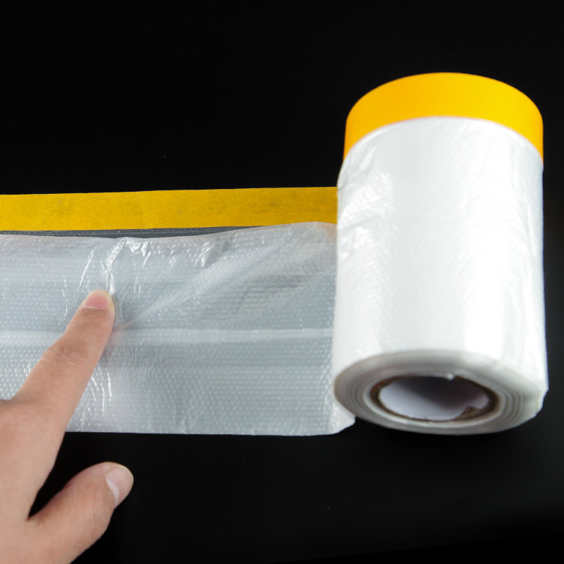 Industrial Pre Taped Masking Film Auto Painting For Decorators