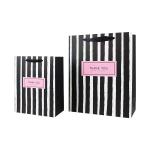 128-250gram Black Handle Laminated Art Paper Bag For Apparel Advertising