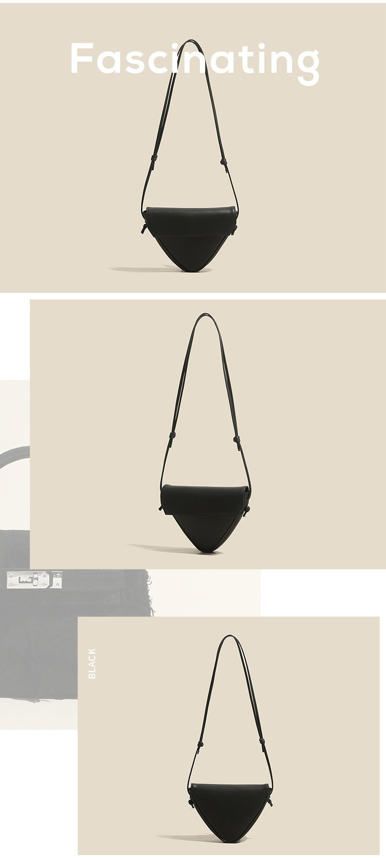 Shoulder Bags Real Leather Triangle Shape Crossbody Bag SHB101