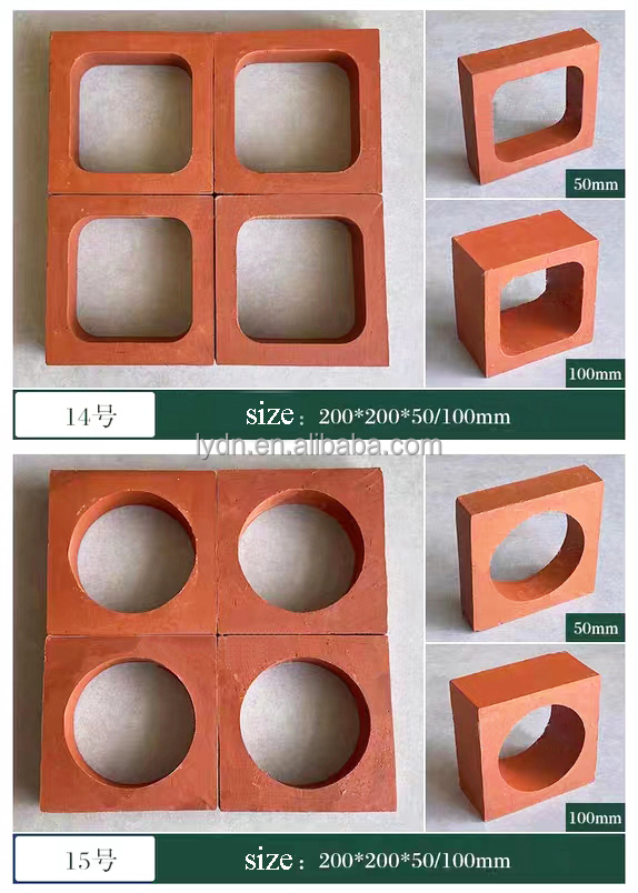 Common Size 240*120*60mm Handmade Clay Fire Bricks Ventilation Tiles Heat Insulation up to 800°C for Garden Panel Facade