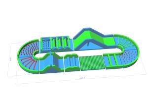 China Outdoor commercial adult gaint inflatable obstacle course kids bouncer castle with blowers PO-0522 wholesale