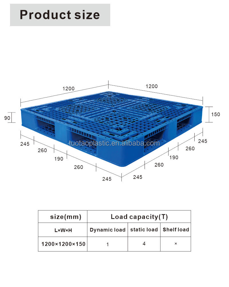 4-Way Entry Black Recycled HDPE Disposable Package Pallet for Storage and Transportation