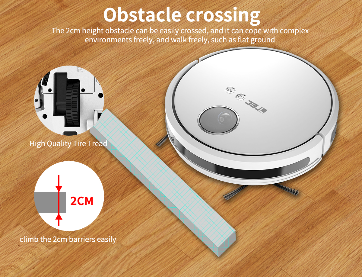 Low Noise Smart Robot Floor Mop Cleaner Camera With Vslam Mapping Function