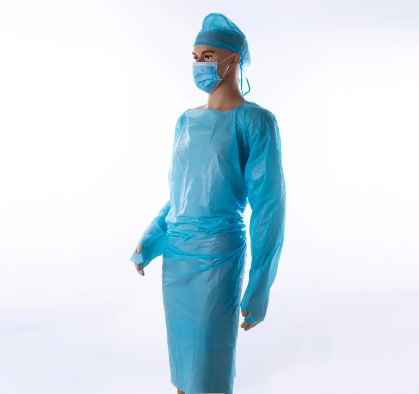 Water Resistant Disposable CPE Gown , Plastic Medical Gowns Breathable