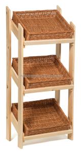 China Retail Floor Standing Wooden Bread Display Stand For Bakery Store / Food Shops wholesale