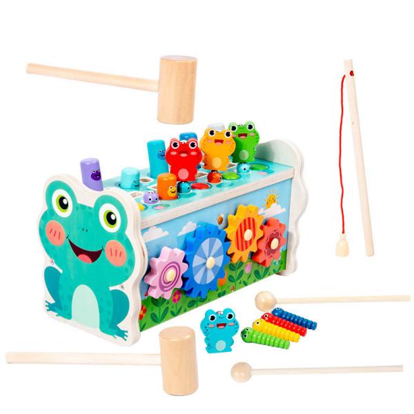 Unisex Hammering Frog Puzzle Toy Children's Early Education Building Blocks