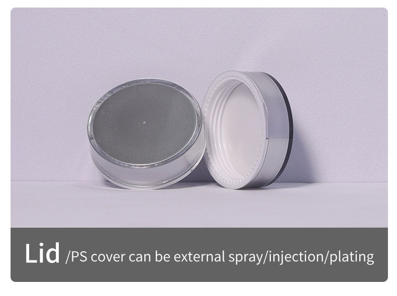 Acceptable Customer's Logo Luxury 10g Round PS Silver Empty Clear Plastic Packaging Cosmetic Cream Jar for Lip Balm