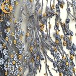 Colorful MDX Floral Lace Fabric Embroidery Glitter Sequins Decoration