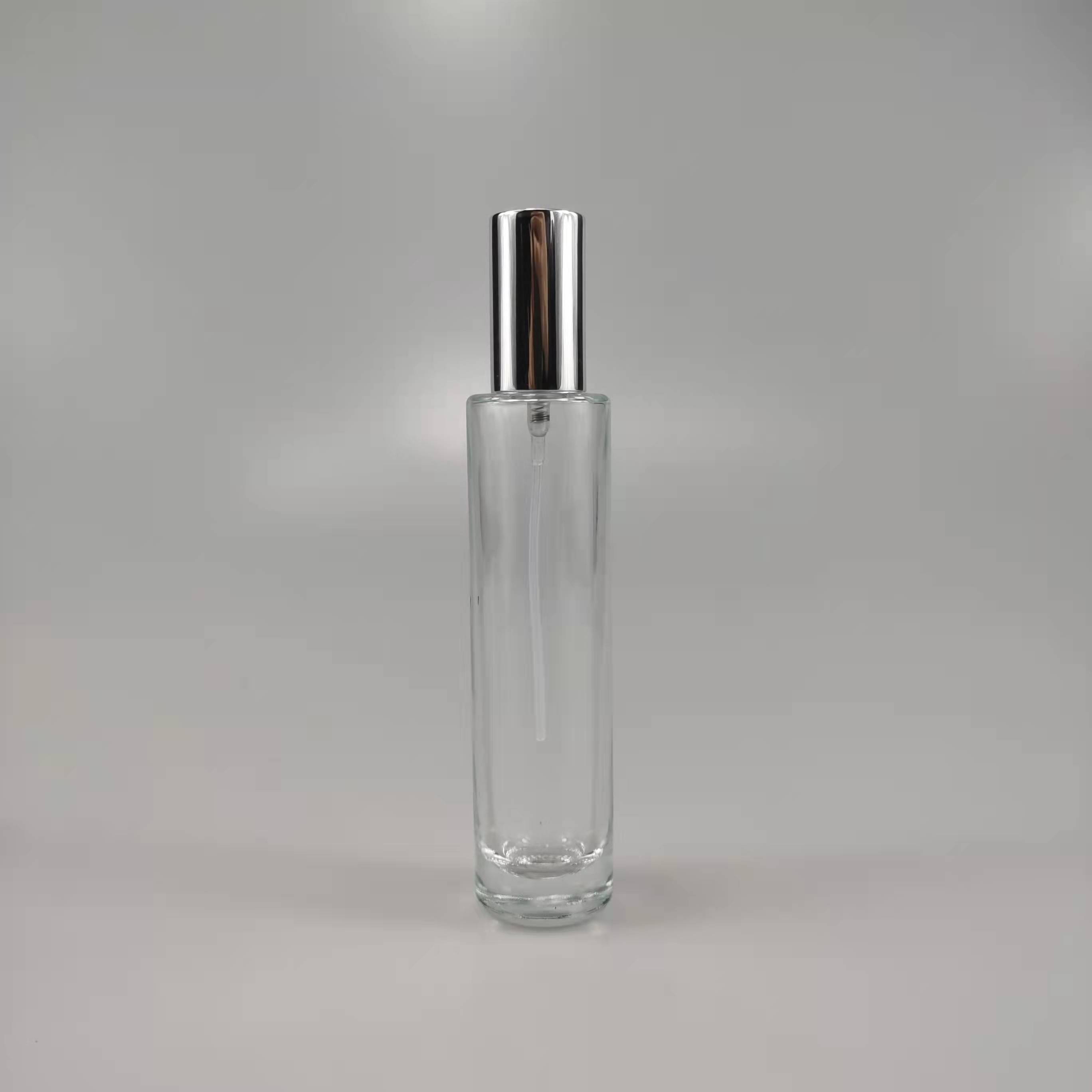 ODM OEM Printing 35ml Round Glass Perfume Bottle with Golden Silver Pump Sprayer