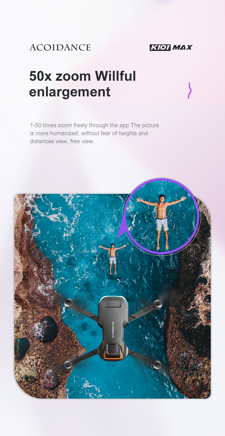 Long Distance Gps Drone Wifi Obstacle Avoidance Drone Toys For Kids Charging time 1 hour K101 Max Drone With Camera 4k