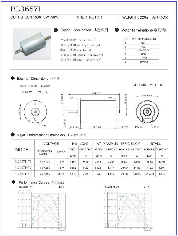 Conditioning Damper Actuator 36mm Brushless Motor, DC Motor Brushless 12V