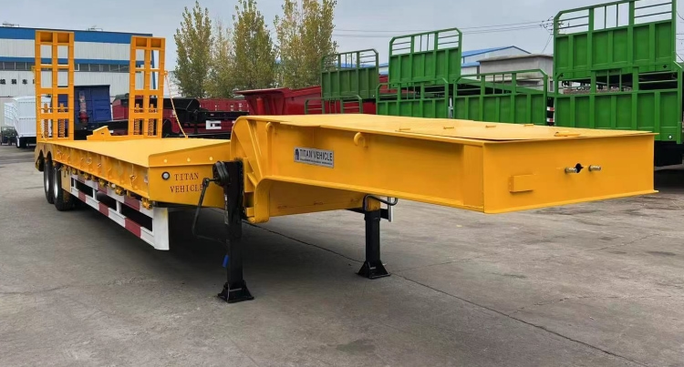 2 Axle 40 Feet Heavy Load Semi Low Bed Trailer for Sale in Congo