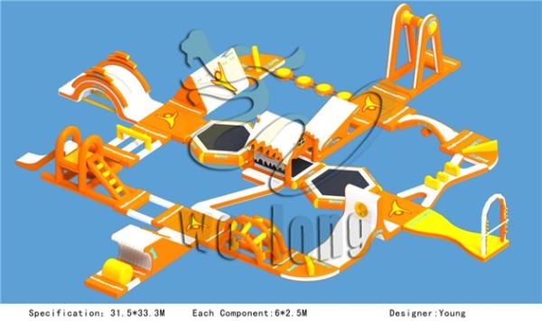 hot exciting giant inflatable water park