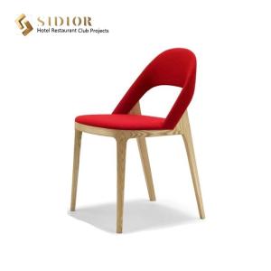 China Modern Nordic Wooden Leg Dining Chair Fabric Upholstered Chairs H78cm wholesale