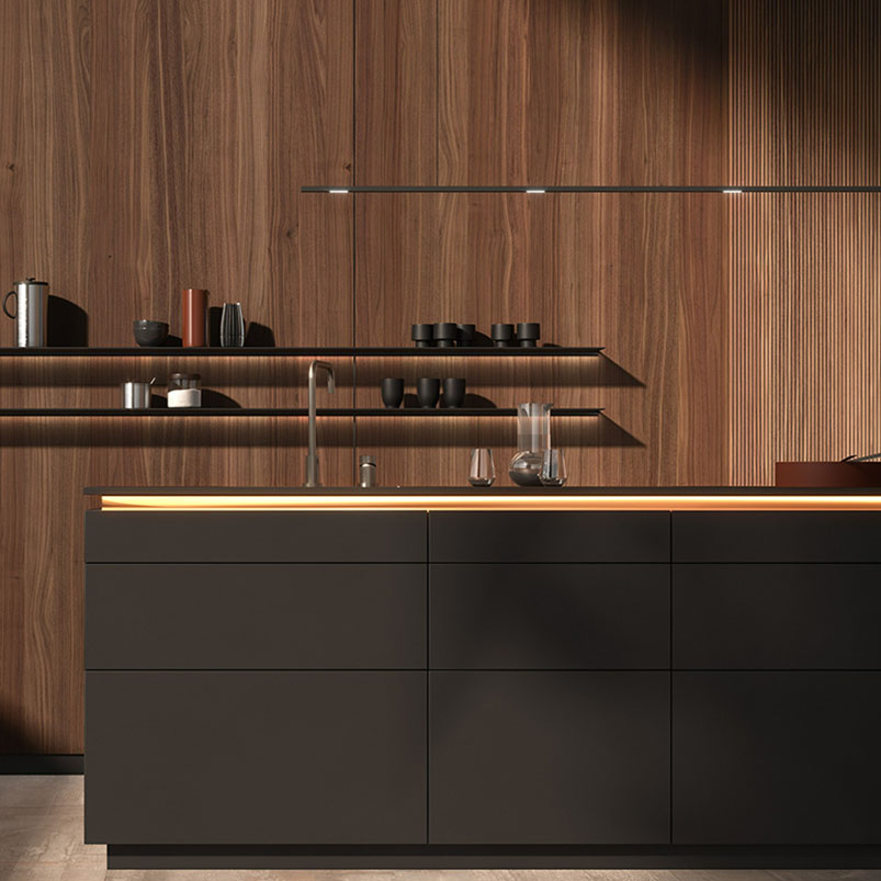 Kitchen Renovation Professional Matte Kitchen Cupboards with Quartz Stone Countertop
