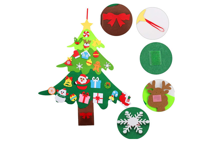 31 PCS Detachable Ornaments 20 X 39 Inch DIY Felt Christmas Snowman Games Set