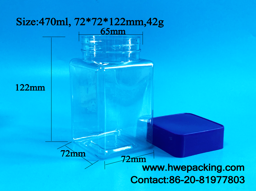 16oz Leak Proof Plastic Jar For Dried Meat Floss Fish Beef Cheese Sticks