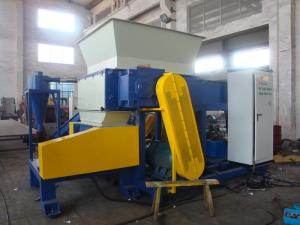 China Strong Power Double Shaft Shredder , Industrial Plastic Shredder For Waste Food Bags wholesale