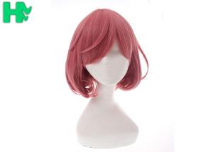 China Short Pink Synthetic Cosplay Wigs 14 Inch Straight Heat Resistant wholesale
