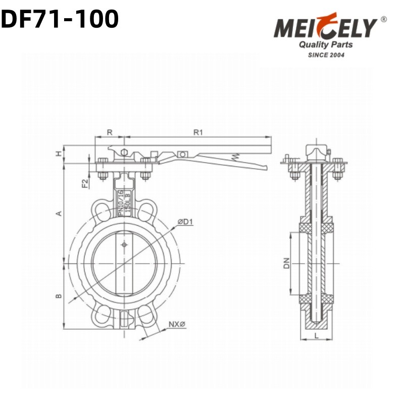 High-Quality Butterfly Valve DF71-100 D72 For Water Tank truck