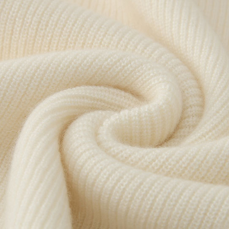 Custom Women Cashmere Sweater Beige Casual Soft V Neck Winter Tops