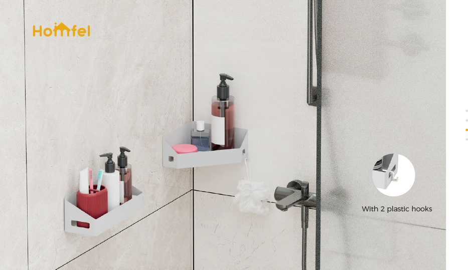 Single Tier Magnetic Attraction Shower Rack For No Drilling Wall Mounting In Bathroom
