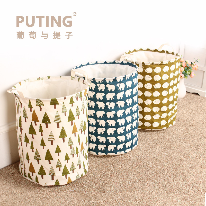 Puting Foldable washing laundry basket clothes toy storage bag large size box customized cat