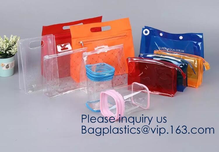 Small Clear PVC Waterproof Bag with Zipper Closure, Mini Portable Transparent Plastic Organizer Pouch for Cosmetic, Make