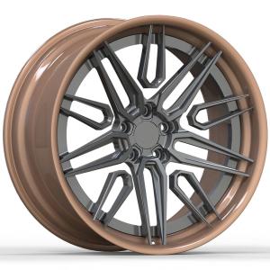China Gold Polished Center Brushed Face Monoblock Forged Wheels With FEA Anal wholesale