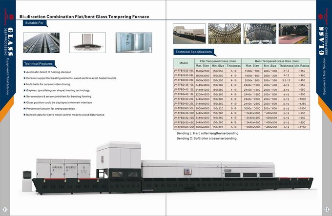 Flat and Single Curvature Bending Glass Tempering Furnace Glass Toughening Furnace