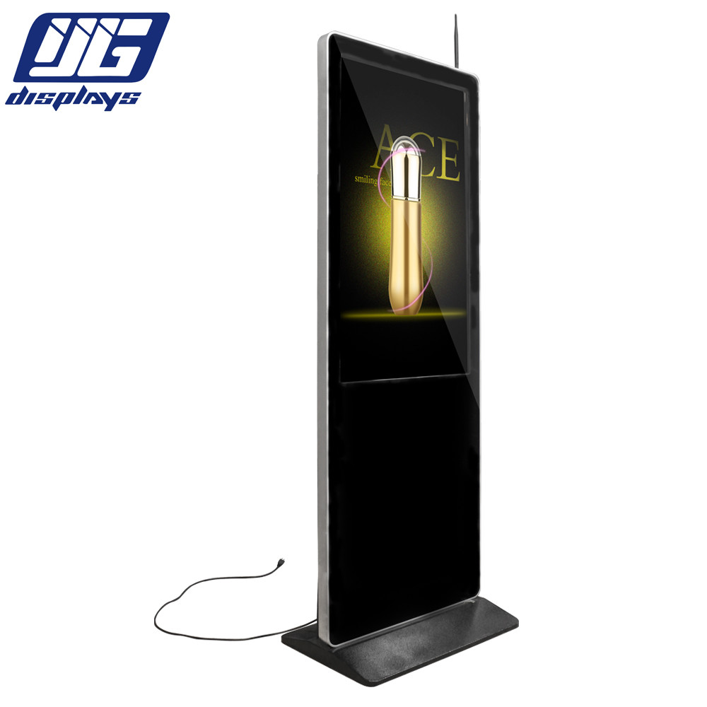 Free Standing Slim LCD Advertising Display Digital Signage Player Rectangle Shape