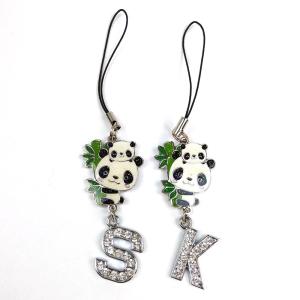 China Panda Element Custom Couple Keychains Couple Key Ring Metal Cartoon wholesale