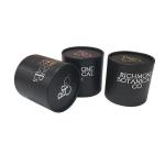 Embossing Black Paper Tea Cylinder Packaging Biodegradable Dustproof