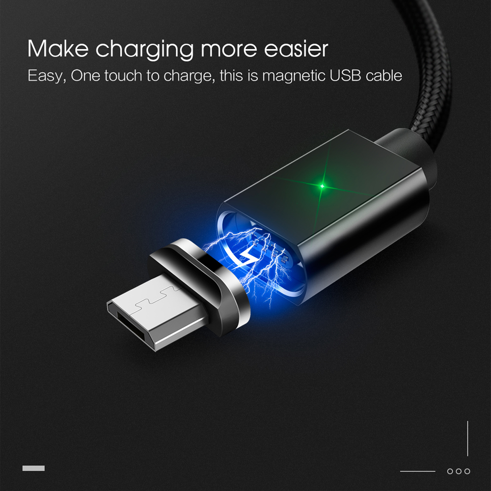 LED Data Transfer Magnetic Fast Charging Cable 1M 2M 3M 3 In 1 For All Micro Interface Devices