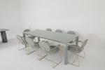 Ceramic Top Dining Room Tables With Customized Metal Steel Base