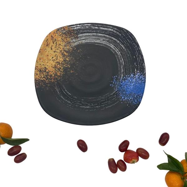 10.8'' Restaurant Square Melamine Dinner Plates Dinnerware Galaxy Pattern
