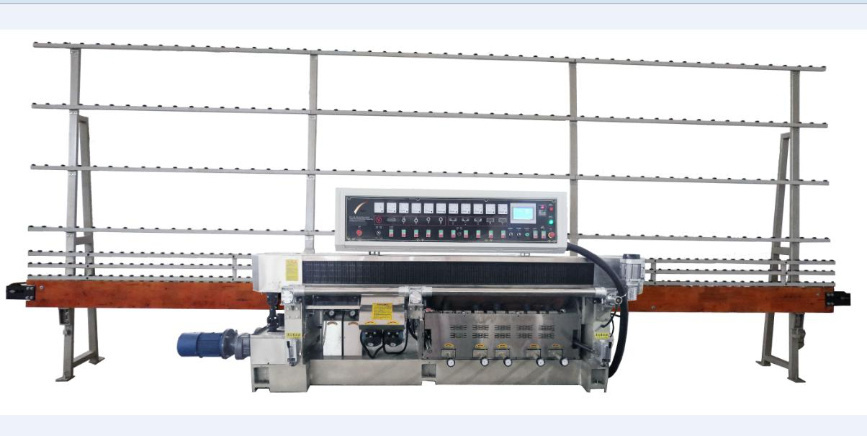 9 Motor Vertical Glass Straight Line Edging Polishing Machine for Straight Line Edge and 45 Angle Edge
