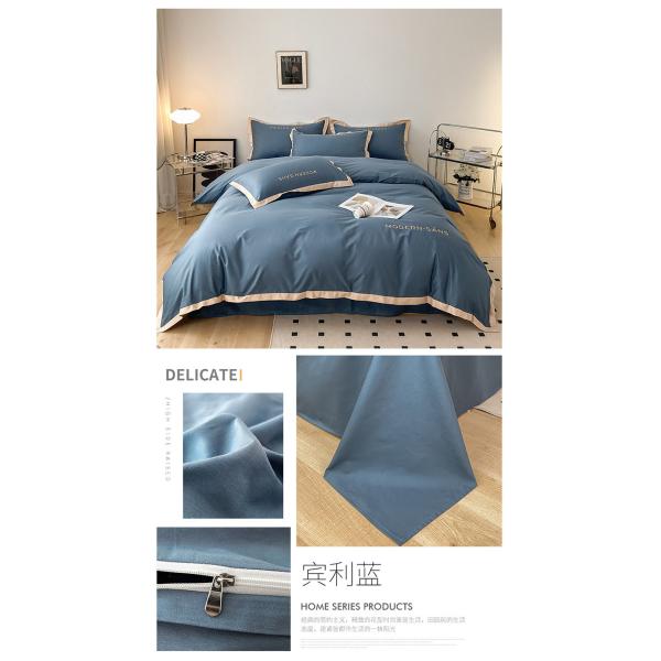 4 Pcs Cartoon Queen Printed Cotton Feeling Fabric Bed Sheet Duvet Cover Set Free Shipping