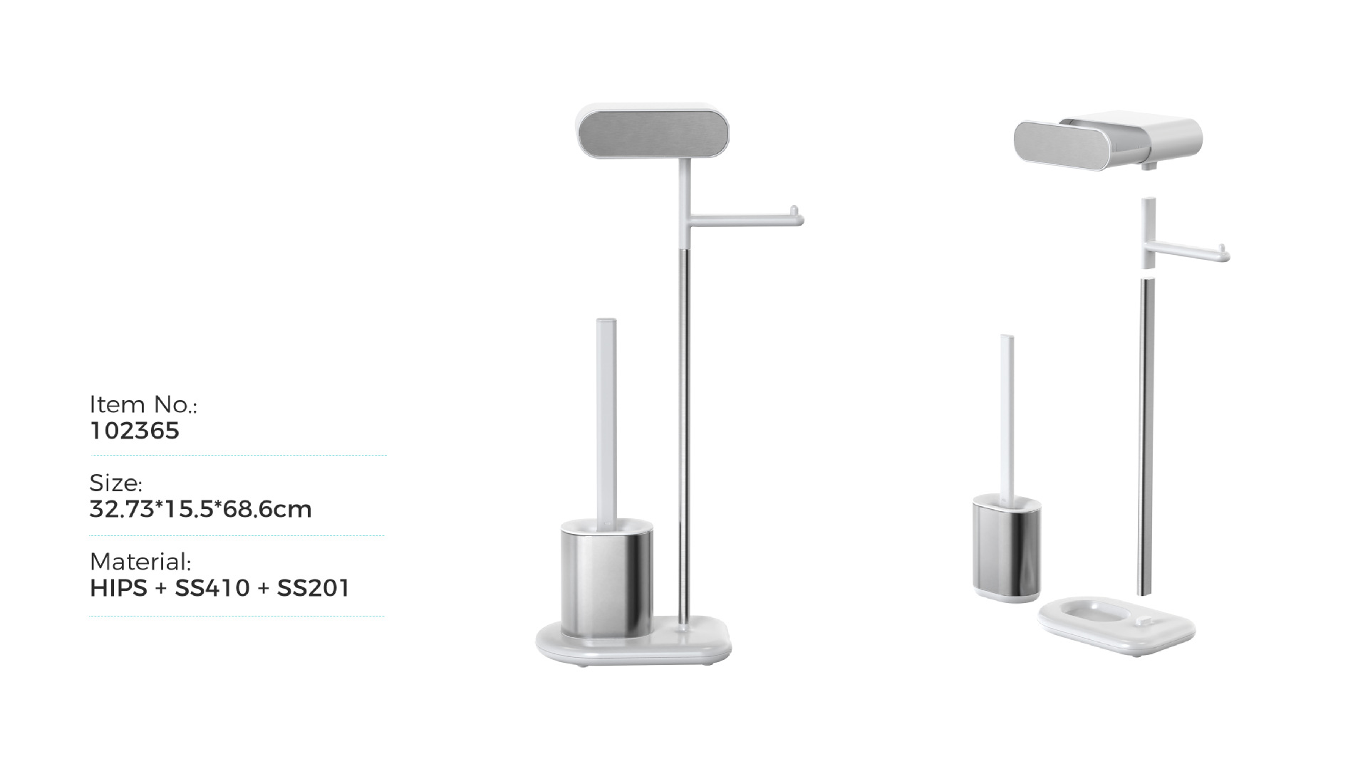 Stainless Steel Compact Bathroom Paper Holder Standing Type Bathroom Tissue Holder