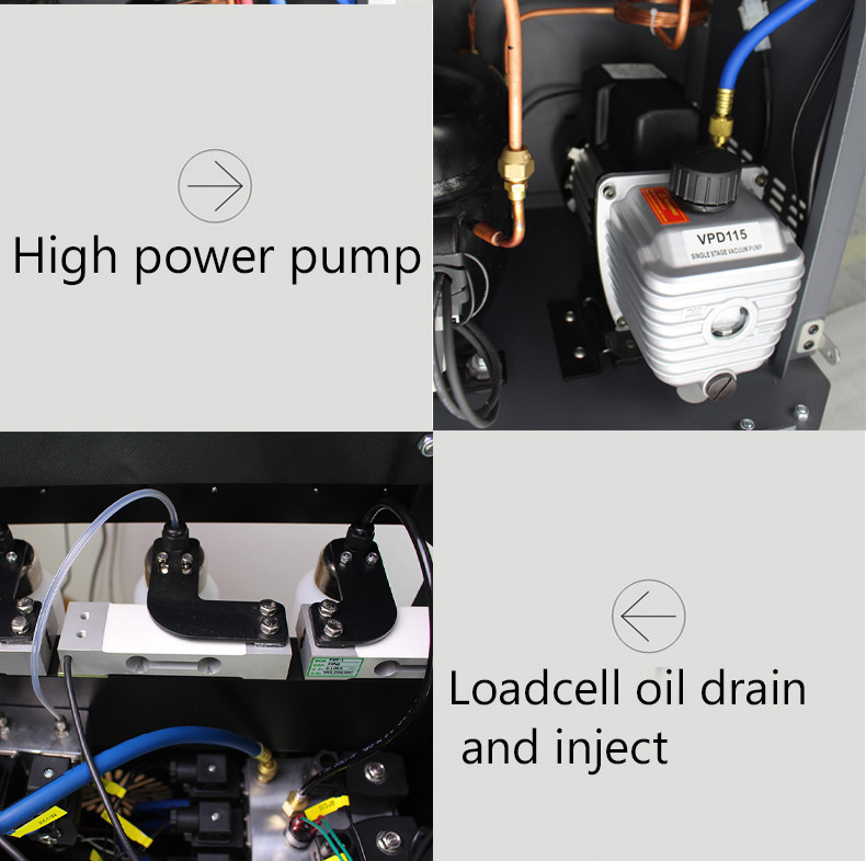 7" Touch Screen Freon Recovery Machine Equipment 11CC For Car A/C Refrigerant R1234yf