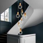 Modern Crystal Ring Chandelier Creative Villa Hotel Restaurant Gold Pendant