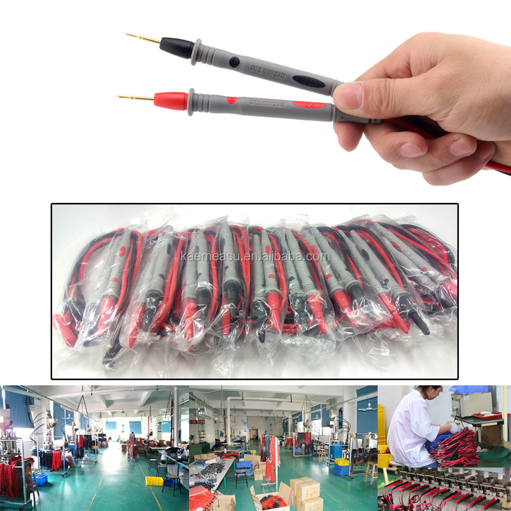 Multimeter Test Probe Leads Banana Plug Digital Multimeter Probes Electrical Test Probe 20A 1000V Instrumentation Cables