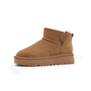 China Thick-Soled Wool And Velvet Thickened Women'S Snow Boots Cowhide Non-Slip Short-Tube Cotton Shoes wholesale