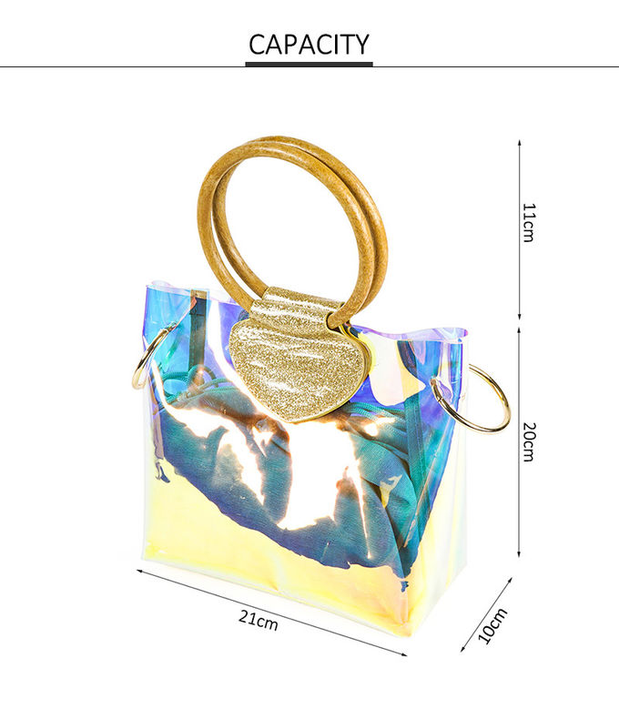 Large Capacity Holographic PVC Tote Handbags For Women