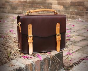 China LH-62-3 Handmade Handbags Vintage Briefcase Genuine Leather Ladies Bags wholesale