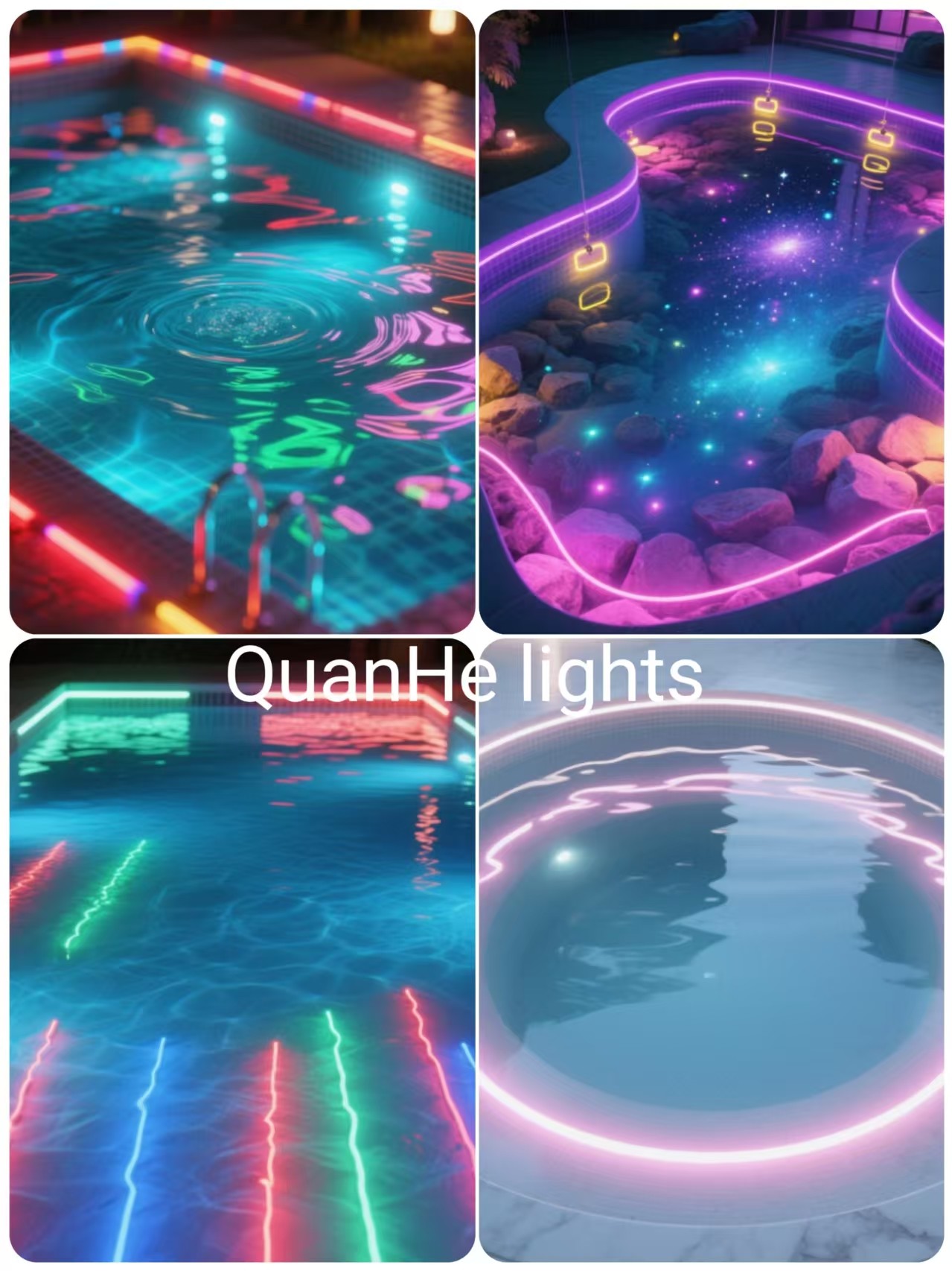 24V LED Swimming Pool Neon Lights IP68 Waterproof Salt Resistant Acid And Alkali Resistant