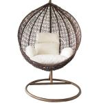 Outdoor Balcony Garden Living Room Hanging Swing Egg Chair with PE Wicker Rattan