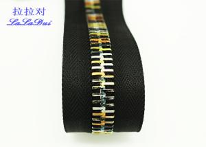 China Close End Large Gold Zipper 9607110000 , Antique Brass Extra Wide Zippers Polyester Tape wholesale